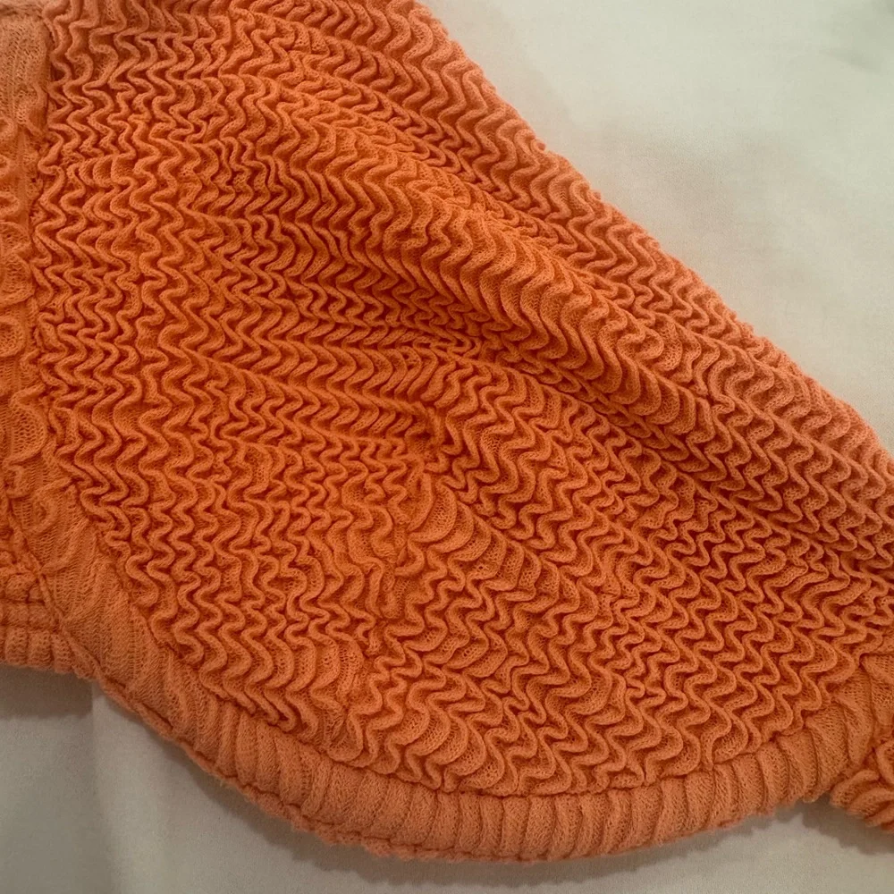 Monday Swimwear Crinkle Peach Bikini Set Size Small